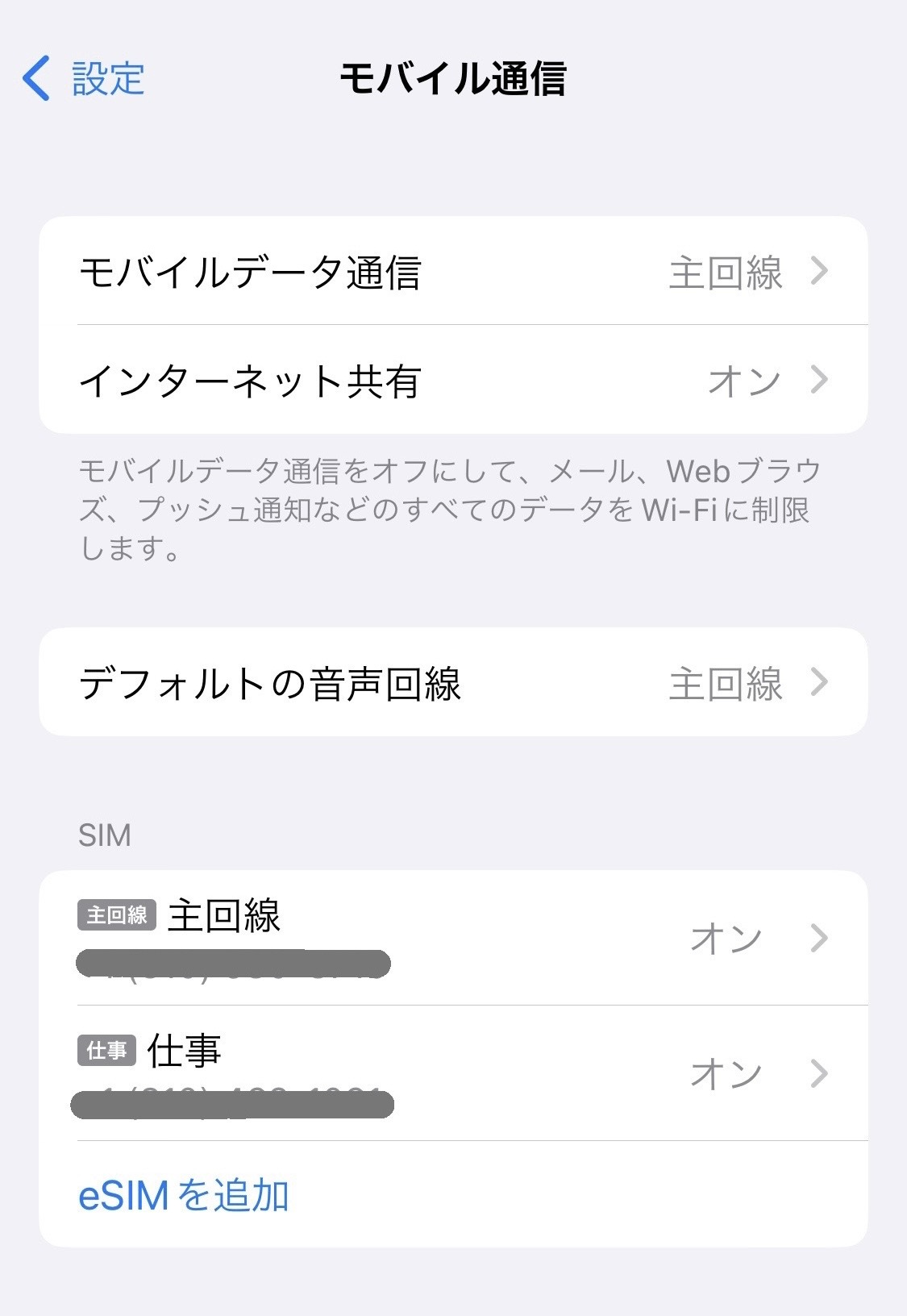 SIM欄の確認