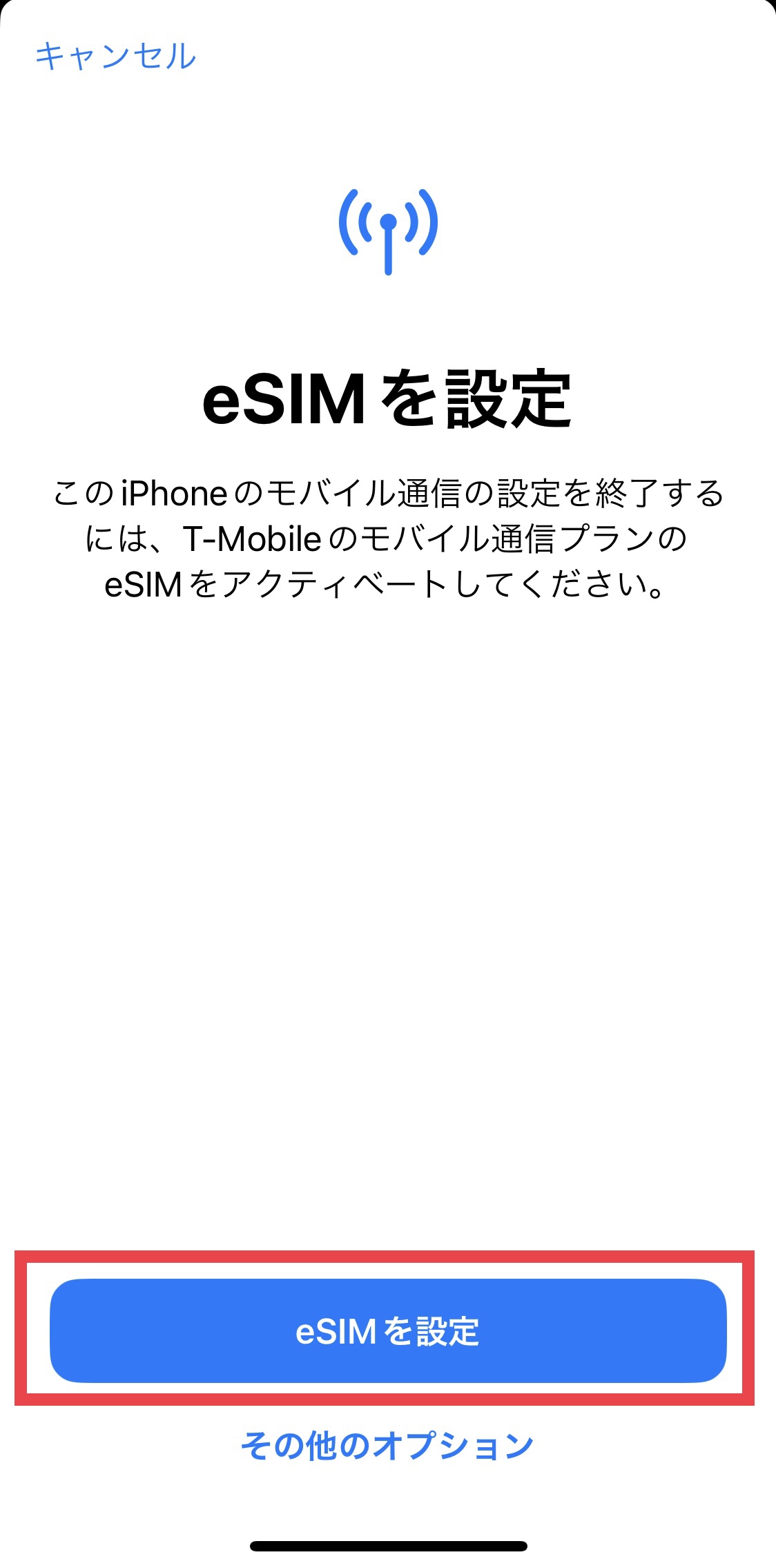 eSIMを設定