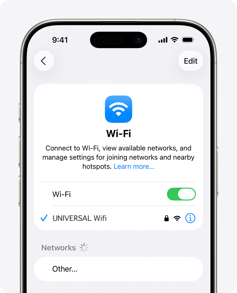 UNIVERSAL Wifi connection